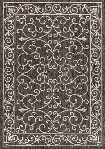 Charleston Vintage Filigree Textured Weave Indoor/outdoor Area Rug